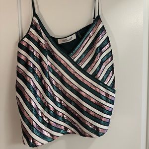 Diane Von Furstenberg sequin top, size L/XL, perfect condition